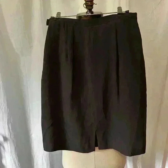 Jones New York 100% Silk Women’s Knee Length Sz 6 Black Skirt. Lined. Side Zip - Picture 1 of 6